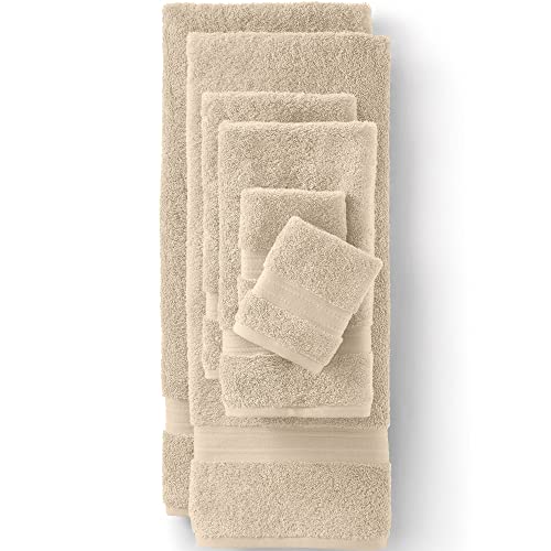 Lands' End Supima Cotton 6 Piece Bath Towel Set Towel Set, 6 Piece Dark Sand - color: Dark Sand, size: Towel Set, 6 Piece