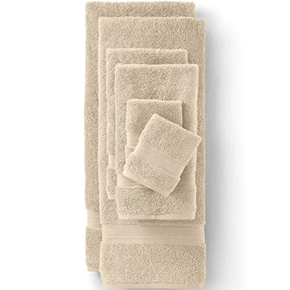 Lands' End Supima Cotton 6 Piece Bath Towel Set Towel Set, 6 Piece Dark Sand - color: Dark Sand, size: Towel Set, 6 Piece