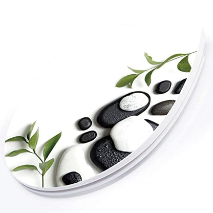 White Plastic Quick Release Toilet Seat - Oval Shape, Top Fixing with Adjustable Hinges, Easy Clean, Seagull and Starfish Design - One Size - color: Black Stone