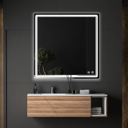 LED Bathroom Mirror with Lights, Anti-Fog, Dimmable, Lighted Bathroom Vanity Mirror for Wall, UL-Certified (36 x 36) - size: 36"L x 36"W