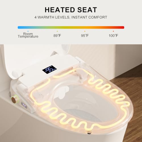 Electric Bidet Toilet Seat, Heated Toilet Seat, Elongated White | Warm Water Wash, Warm Air Dryer, Self-Cleaning Nozzle, Wireless Remote, LED Night Light, Soft-Close Lid, Easy Install - style: Remote – Classic