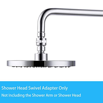 Shower Head Swivel Ball Adapter, Biveah Brass Shower Connector Adjustable Shower Arm Extension Chrome, KSB009C - color: Chrome