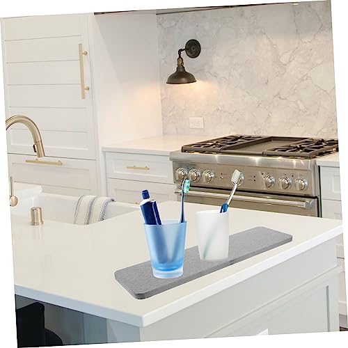 OUNONA Water Absorbing Diatomite Mat for Bathroom Countertops Quick Drying Soap Holder and Mouthwash Cup Pad Deep Practical and Stylish Absorbent