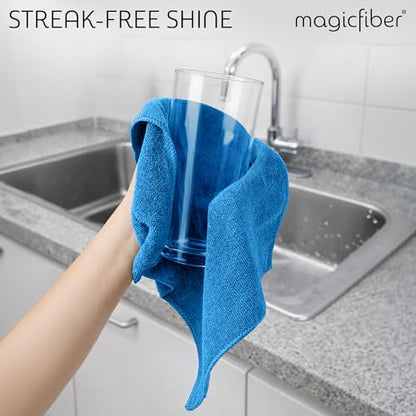 MagicFiber Microfiber Cleaning Cloth, Rags & Dish Towels, 12pk, Large 13x11 | Higher Quality, Larger Size for Housekeeping, Kitchen & Washing Dishes