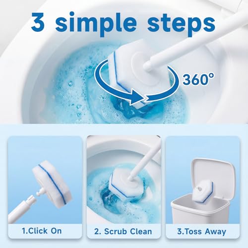 50PCS Toilet Wand Refills – Compatible with Clorox Toilet Wand, Bathroom Bowl Cleaners, Disposable Brush Replacement Head Scrubbers, Scrubbing Refill Pads with Fresh Scent, Toilet Brush Heads