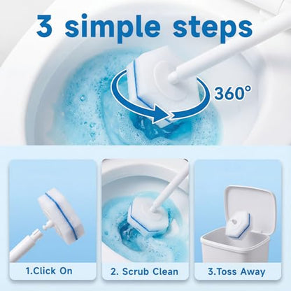 50PCS Toilet Wand Refills – Compatible with Clorox Toilet Wand, Bathroom Bowl Cleaners, Disposable Brush Replacement Head Scrubbers, Scrubbing Refill Pads with Fresh Scent, Toilet Brush Heads