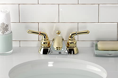 Kingston Brass KB2622 Naples 4-Inch Centerset Lavatory Faucet, Polished Brass - color: Polished Brass