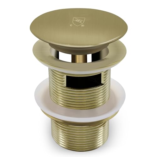 FerdY Pop-up Drain for Freestanding Bathtub, cUPC Certification, Freestanding Bathtub Drain Stopper, Brushed Gold - color: Brushed Gold