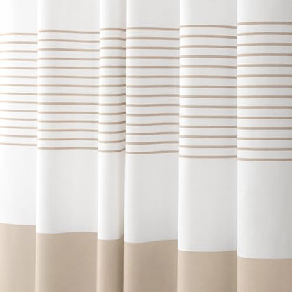 Beige Boho Cotton Striped Shower Curtain with Tassel 72" W X 72" L | Boho Farmhouse Shower Curtains for Bathroom with Soft Cotton Feel - color: Beige, size: 72"W x 72"L
