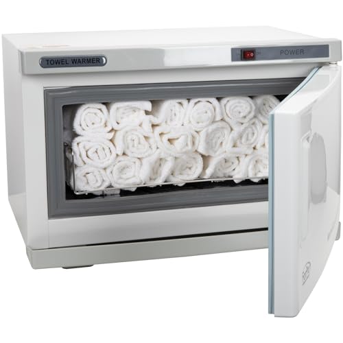 ForPro Warm & Cozy Hot Towel Warmer, Large 16L Capacity Cabinet, Stainless Steel Rack, White - size: Large 16L