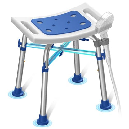 Loyoda 500 lbs Heavy Duty Shower Chair for Inside Shower, FSA/HSA Eligible | 3 Level Height-Adjustable Shower Bench with Padded Seat, Perfect for Seniors and the Disabled