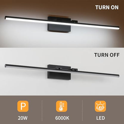 LED Bathroom Vanity Light, Modern Bathroom Light Fixture Over Mirror (Cool White 6000K), Vanity Light Bar with Angle Adjustable, 40 Inch, Black - color: Black-Cool White, size: 40 inch