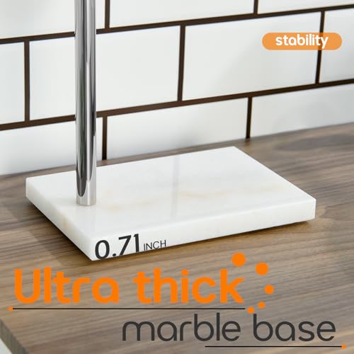 Towel Holder Chrome for Bathroom Vanity Countertop 1-Tier Towel Rack Stand with Heavy Marble Base Thicken Steady, Polished Stainless Steel AN7002CH - color: Polished Chrome, size: 1-Bar