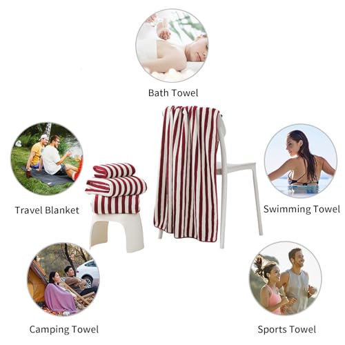 18-Piece Microfiber Bath Towels Set - 6 Bath Sheet, 6 Hand Towels, 6 Washcloths, Soft, Highly Absorbent Bathroom Towel, Quick Dry & Less Lint Shower towel for Bathroom, Hotel, Spa, Dorm-Burgundy - color: Z-burgundy