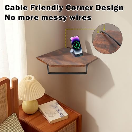 Hand Towel Holder/Towel Ring with Wooden Shelf, Hand Towel Rack, Hand Towel Hanger for Bathroom, Bath Accessories Wall Mounted, (Matte Black, 9.2"-Diamond Shaped) - size: 9.2"-Diamond Shaped