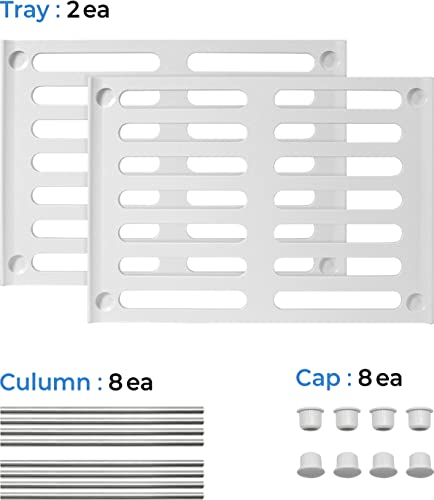 Stackable Kitchen Cabinet Organizer Set of 2 - White | Under Sink Cabinet Shelves and Storage, Pantry Storage Shelf Organizer, Kitchen Counter Shelf for Cupboard