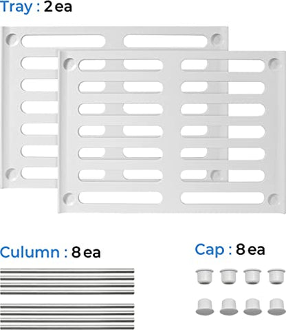Stackable Kitchen Cabinet Organizer Set of 2 - White | Under Sink Cabinet Shelves and Storage, Pantry Storage Shelf Organizer, Kitchen Counter Shelf for Cupboard