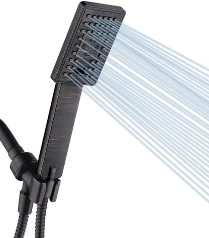 BRIGHT SHOWERS High Pressure Handheld Shower Head Set, High Flow Hand Held Showerhead with 60" Long Stainless Steel Hose and Adjustable Wall Bracket, 3 Spray Setting Shower Wand, Oil-Rubbed Bronze - color: Oil Rubbed Bronze, size: 2.5 Gallon Per Minute