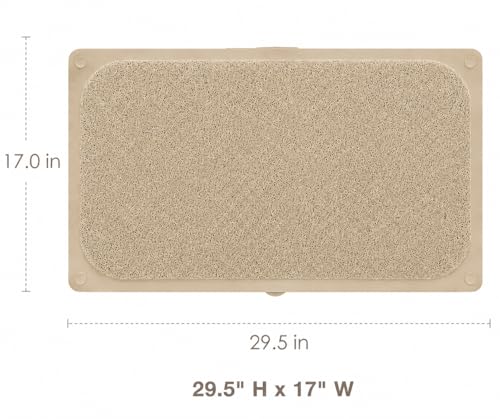 Home Expressions Non Slip with Suction Cups Loofah Bathmat 27"x15" & 29.5"X16.9", PVC Loofah Bathroom Mats, Loofah Mats for Shower and Bathroom, Quick Drying, (Beige 29.5"X16.9") - size: BEIGE 29.5"X16.9"