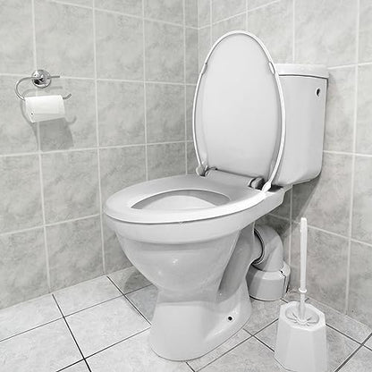19" Elongated Toilet Seat Soft Close,Contoured Seat Toilet Lid Cover,Quiet-Close Lid toddler potty seat,Easy-Clean Surface,Thickened Durable PP Plastic,Single Magnet Designed,White,19.09"L x 14.4"W - color: White, size: 19" Elongated