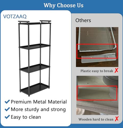VOTZAAQ Matte Black 4 Tier Bathroom Organizer Countertop, Stainless Steel Perfume Tray and Vanity Countertop Shelf, Makeup Skin Care Bathroom Organizers and Storage for Dresser, Kitchen - style: 4Tiers