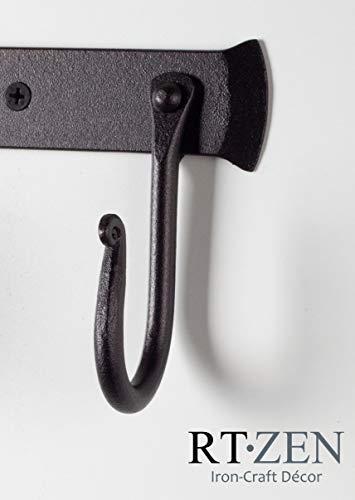 Classic Farmhouse Wall Mount Multi-Use Wrought Iron Hook Set (3 Pack) | Decorative Rustic Metal Handcrafted Bathroom, Entreyway Home Decor Hooks Suitable for Coats, Towels, Robe or Hat Hanging - style: J-Hook Rack of 3