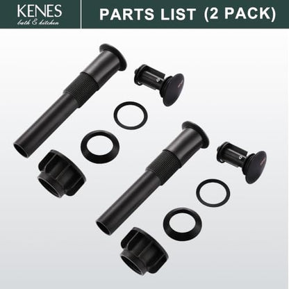 KENES 2 Pack Oil Rubbed Bronze Pop Up Bathroom Sink Drain Without Overflow | Bathroom Vanity Sink Drain Assembly, Built-in Anti-Clogging Strainer, Plastic Pop Up Drain for Bathroom Vanity Vessel Sink - color: Oil-rubbed Bronze X 2, size: Big Pop up Cap (W