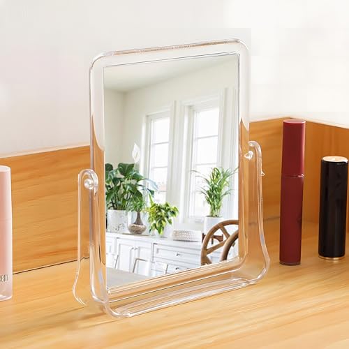 Vanity Mirror Make up Mirrors on Stand Double Sided Desk Makeup | Tabletop Mirror Travel Portable Folding Table Mirror with Stand Bathroom for Dressing