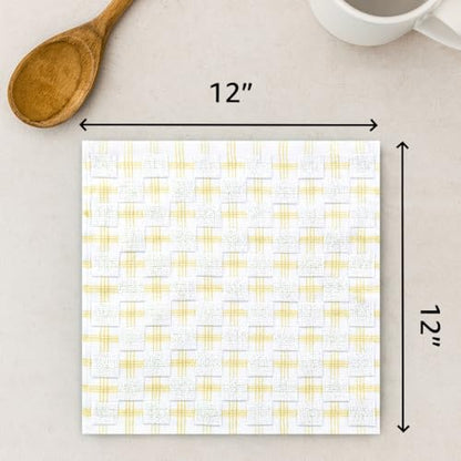 100% Cotton Washcloths 12x12 in, Yellow (6 Pack) - color: Yellow