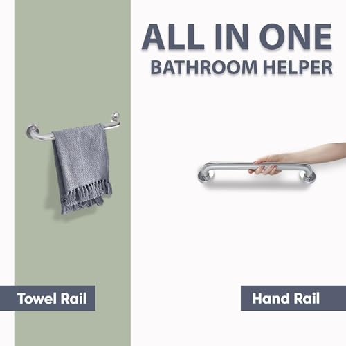 Grab Bar for Bathtub Shower - 1.5" Dia. / Stairs Bed Toilet Bathroom / Stand Assist & Safety Handrail / 304 Stainless Steel / Smooth Grip / 24" - color: Stainless Steel, size: 24 in. Smooth Grip