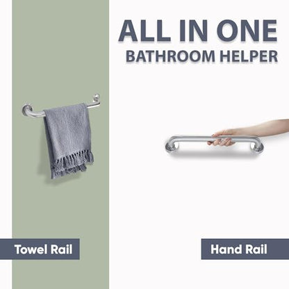 Grab Bar for Bathtub Shower - 1.5" Dia. / Stairs Bed Toilet Bathroom / Stand Assist & Safety Handrail / 304 Stainless Steel / Smooth Grip / 24" - color: Stainless Steel, size: 24 in. Smooth Grip