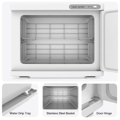 Towel Warmer Cabinet, 23L Large Hot Bath Towel Warmer Heating Use for Facial Spa, Hair Beauty, Salon Equipment and Home- White - color: White
