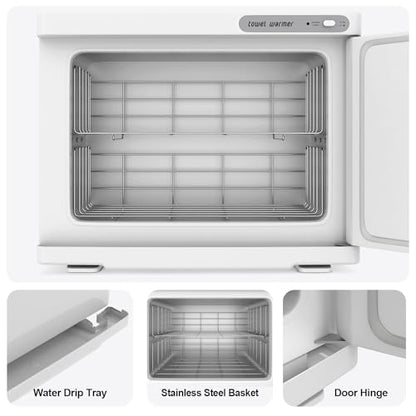 Towel Warmer Cabinet, 23L Large Hot Bath Towel Warmer Heating Use for Facial Spa, Hair Beauty, Salon Equipment and Home- White - color: White