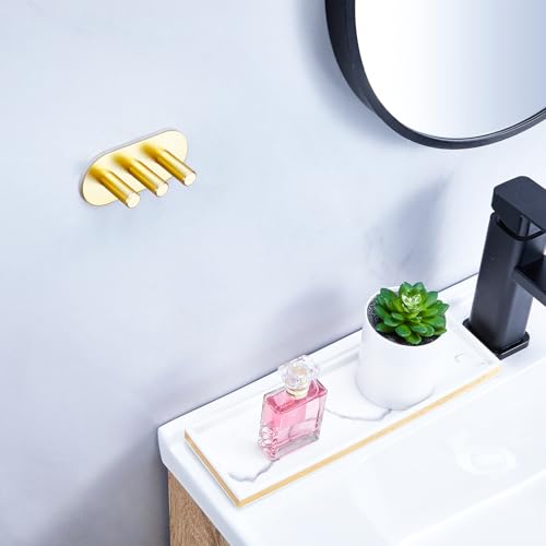 Electric Toothbrush Head Holder, Toothbrush Holders Wall Mounted, Adhesive Tooth Brush Head Holder Organiser, Electric Toothbrushs Holder, Shower Tooth Brushing Holder (Gold, Small) - color: Gold, size: Small
