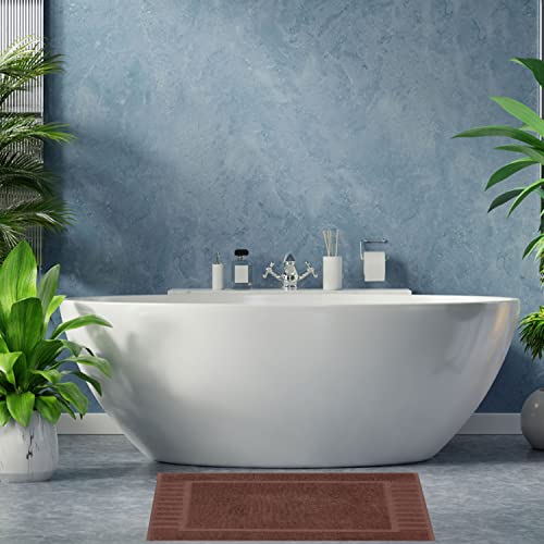 White Classic Luxury Bath Mat Floor Towel Set - Absorbent Cotton Hotel Spa Shower/Bathtub Mats [Not a Bathroom Rug] 22"x34" | 2 Pack | Brown - color: 20: Brown