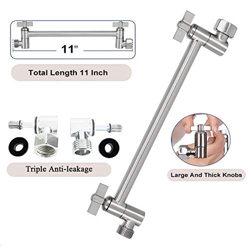High Pressure Large Stainless Steel Square Rain ShowerHead With Shower Arm Waterfall Full Body Coverage Easy to Clean and Install (12 Inch With Arm, Brushed Nickel) - color: Brushed Nickel, size: 12 Inch With Arm