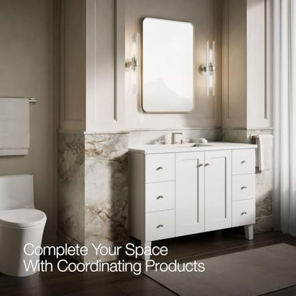Kohler Essential 24 in. W x 36 in. H Rectangular Framed Wall Mount Bathroom Vanity Mirror in Brushed Nickel - color: Brushed Nickel, size: 36"L x 24"W, style: Rectangle