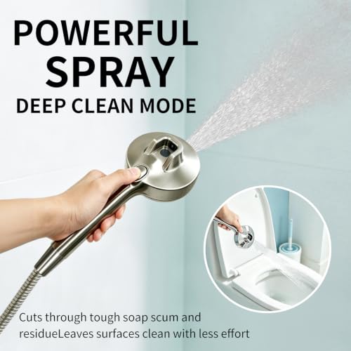 Magnetic Shower Head with Handheld Sprayer, High Pressure Handheld Shower Head with 6 Spray Modes, Nickel Finish - color: Nickel