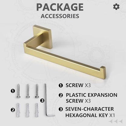 LANC Bathroom Hand Towel Holder Brushed Gold Hand Towel Bar 10 Inche Right Side Square Towel Ring for Kitchen Restroom Wall Mounted Stainless Steel Modern Towel Racks Hanger, A8806BG - color: Brushed Gold, size: 1 Pack(Right Hand)