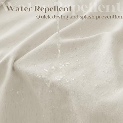 Oatmeal Linen Shower Curtain for Bathroom Water Repellent 72x72 Inch | Neutral Simple French Country Shower Curtains 72 Inches Long Earthy Tone Greige Taupe Greyish Beige with Hooks Flax Burlap - color: Linen, size: 72"W x 72"L (Pack of 1)