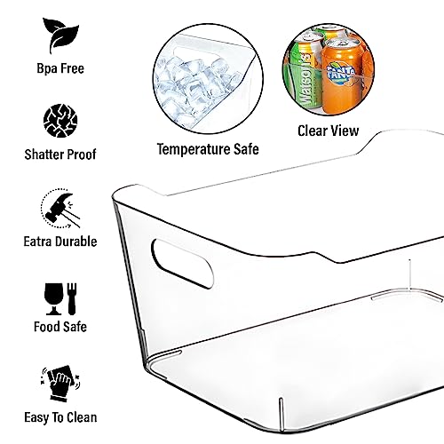 CONTROL KITCHEN Small Clear Plastic Storage Bins, Perfect for Organization or Pantry and, Fridge Organizer, Cabinet Organizers - size: Small