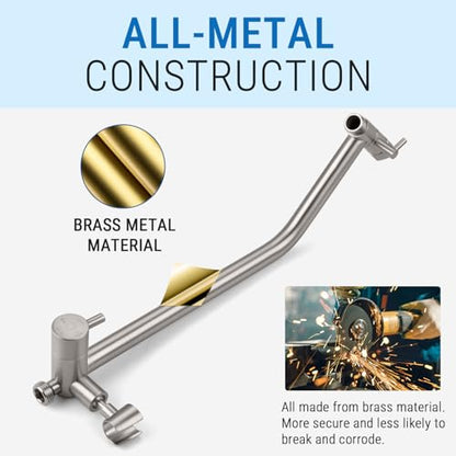 G-Promise All Metal Shower Diverter with 13.5 Inch Extended Holder(Nickel) | Downward-Extending Bracket for All Heights, 4 Spray Modes with Pause Mode, Anti-Leak, Easy to Install, Universal Replacement - color: Brushed Nickel