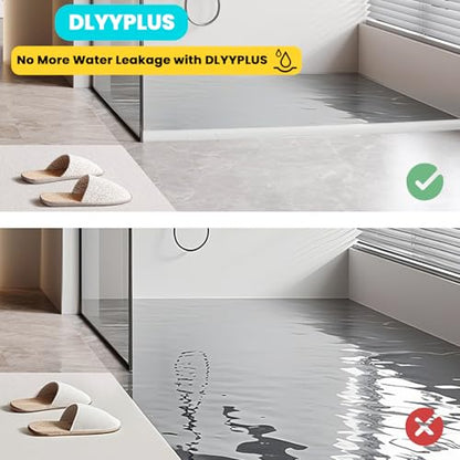 98" Collapsible Shower Threshold Water Dam Shower Barrier Keeps Water Inside Threshold Dry and Wet Separation Retention System Suitable for Bathroom Kitchen Sink Bathtub - color: Transparent, size: 98"