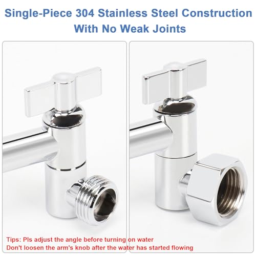 NearMoon Adjustable Shower Arm Universal Connection, Extension Arm, Adjust Angle to Upgrade Shower Experience, Easy to Install, Anti-leak (5 Inch, Chrome Finish) - color: Chrome Finish, style: 5 Inch Adjustale