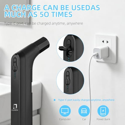 Portable Bidet for Travel with Soft and Strong Water Pressure Modes, USB-C Rechargeable Travel Bidet, Large 2.3L Water Tank for Home and Camping Use (Black) - color: Black