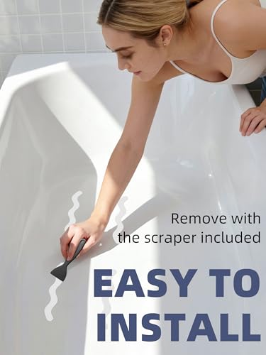 Secopad Patented 36 PCS Anti Slip Shower Stickers, Safety Bathtub Strips Adhesive Decals with Premium Scraper for Bath Tub Shower Stairs (White) - color: Whte