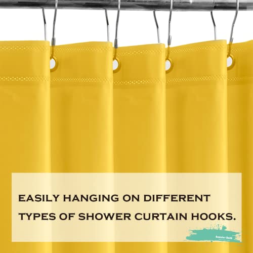 Yellow Cream Plastic Shower Curtain Or Liner, 72x72 Inch Lightweight Yellow Plastic Bathroom Shower Showroom Inner Curtain with Rustproof Metal Grommet Holes and Weighted Magnets - color: I01-yellow Cream, size: 72"W x 72"L (Pack of 1)