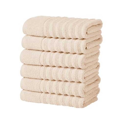 Great Bay Home 6 Pack Hand Towel Set - 100% Cotton Towels - Absorbent & Quick-Dry Towels for Bathroom (Pink Sand) - color: Pink Sand, size: Hand Towel (Pack of 6)