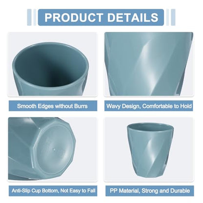 uxcell 4 Pcs Simple Toothbrush Cup, 13.5 OZ Reusable Bathroom Tumbler, 2.2 x 3.5 Unbreakable Plastic Cups for Storing Toothpaste Makeup Brush Holder Water Beverages Combs, Light Blue - color: Light Blue