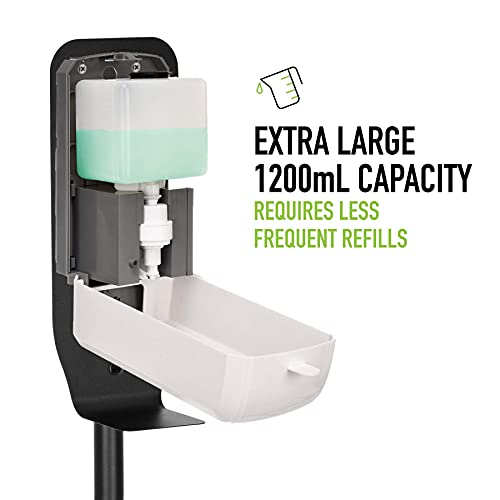 Alpine Automatic Hand Sanitizer Dispenser - Touchless Soap Dispenser with Floor Stand for Restaurant, Hospital, School, Hotel, Kitchen and Bathroom -1200mL Foam White - style: Foam w/ Stand
